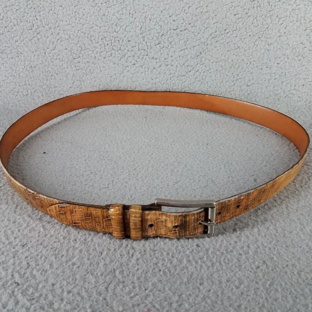 Martin Dingman Leather Belt Adult 42 Tan Brown Handmade USA Cowboy Ranch Work